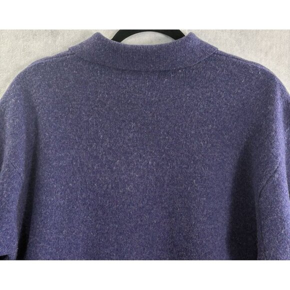 NEWTON TRADING Women Lambswool Sweater Sz 1X Blue Button Front Pockets 22-6 - Picture 6 of 12